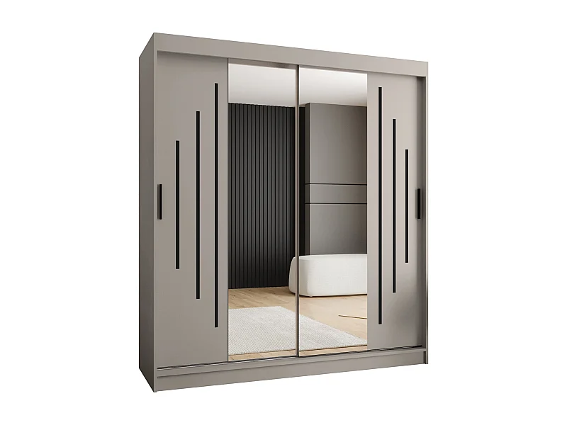 Armoire coulissante 2 portes Rubino Y1 200/180/52 (Cachemire)