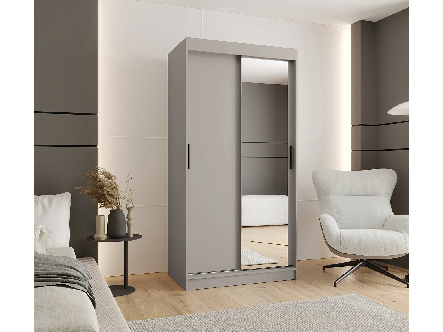 Armoire coulissante 2 portes Rubino T2 200/100/52 (Cachemire)