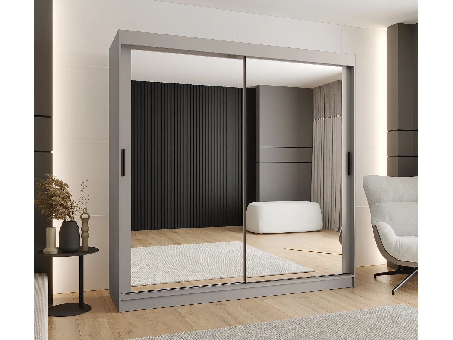 Armoire coulissante 2 portes Rubino T3 200/200/52 (Cachemire)