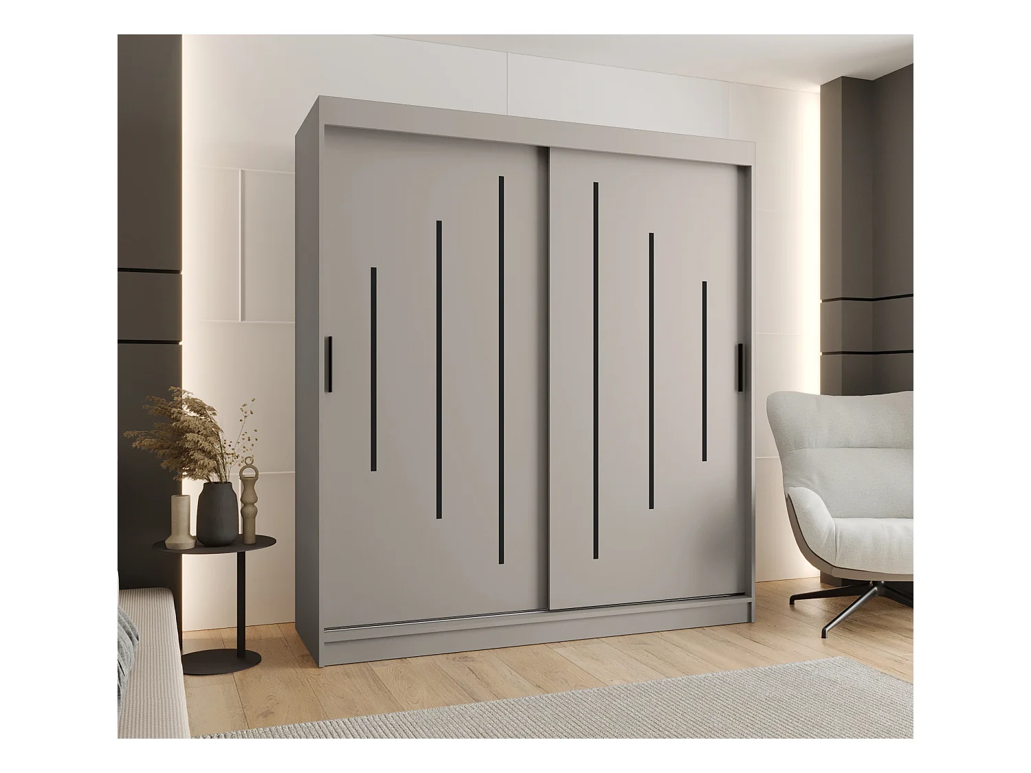 Armoire coulissante 2 portes Rubino Y 200/180/52 (Cachemire)