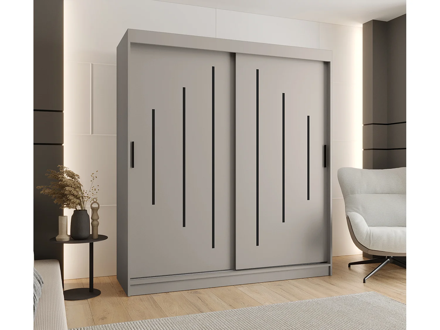 Armoire coulissante 2 portes Rubino Y 200/180/52 (Cachemire)