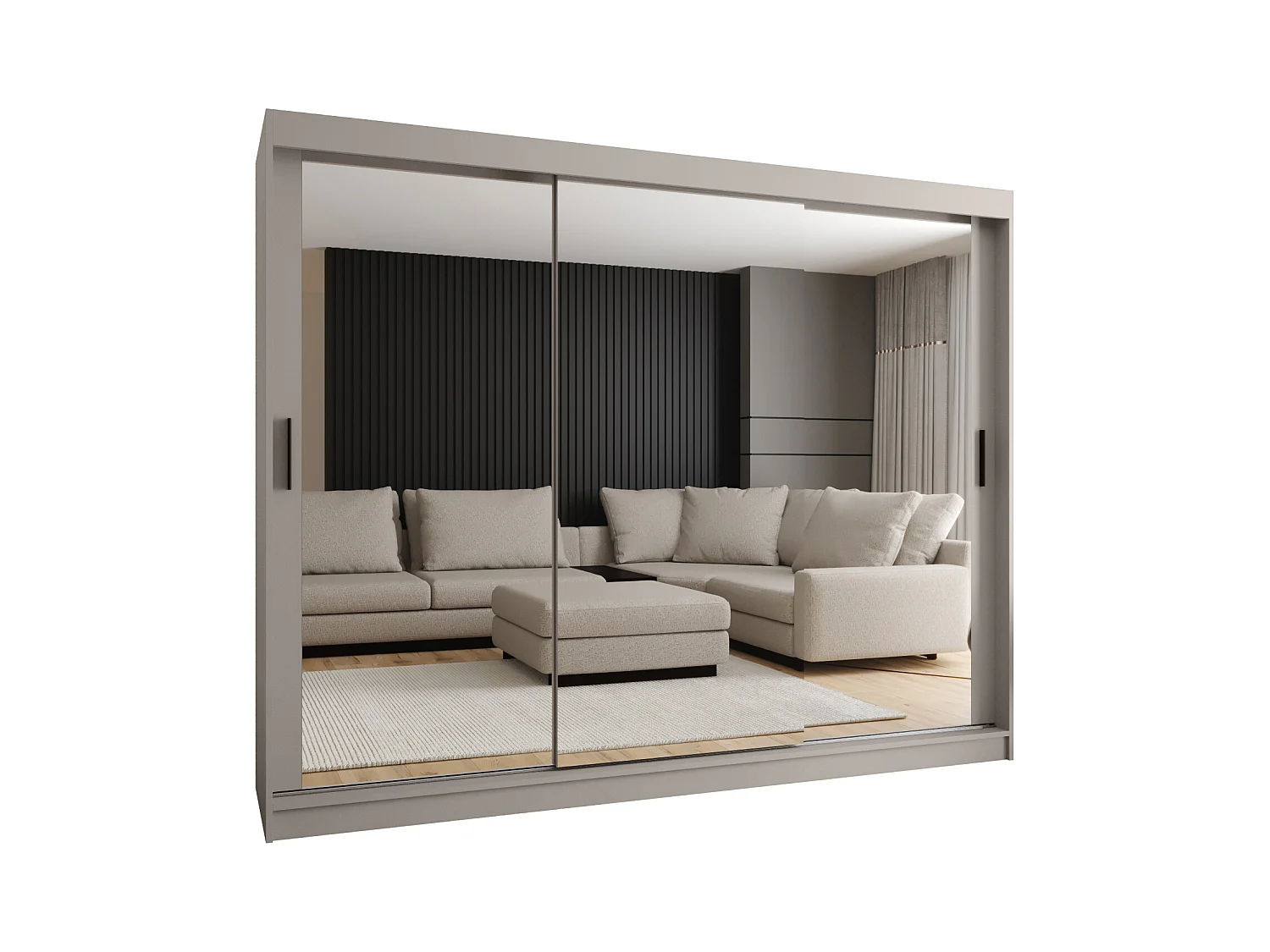 Armoire coulissante 3 portes Rubino T3 200/250/52 (Cachemire)