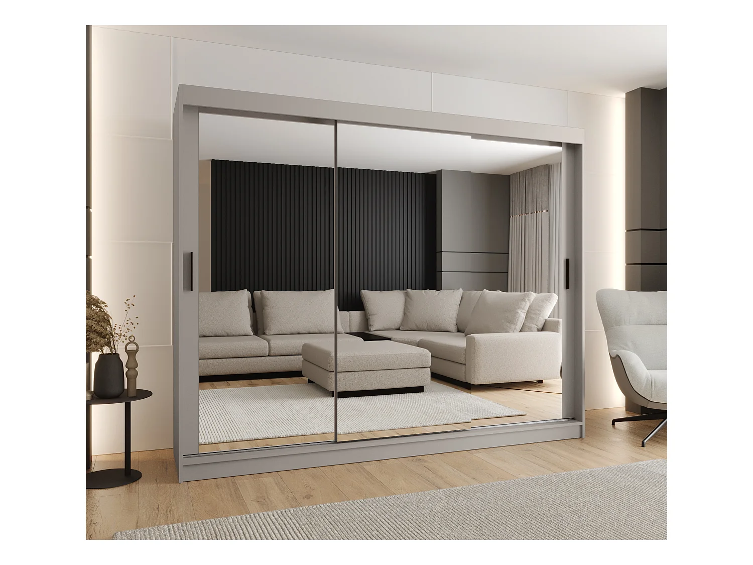 Armoire coulissante 3 portes Rubino T3 200/250/52 (Cachemire)