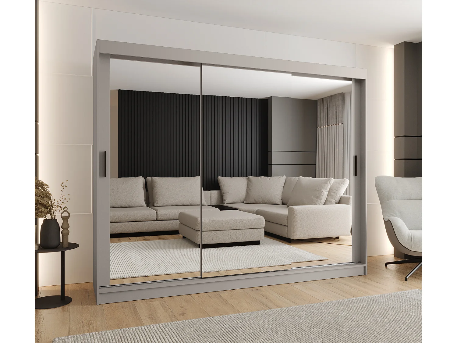 Armoire coulissante 3 portes Rubino T3 200/250/52 (Cachemire)