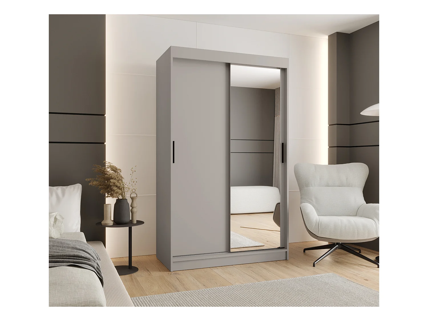 Armoire coulissante 2 portes Rubino T2 200/120/52 (Cachemire)