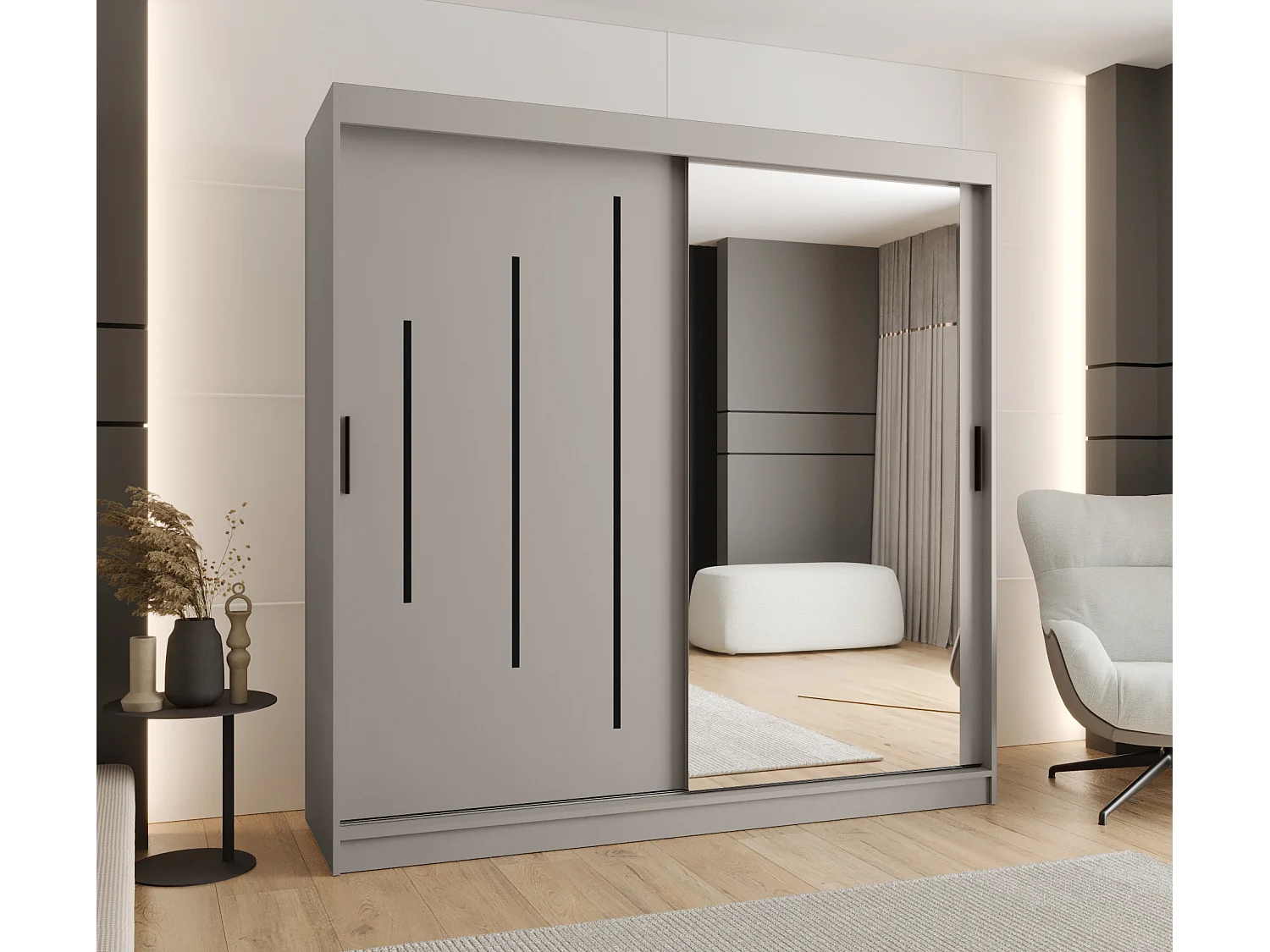 Armario corredero Rubino Y2 200/200/52 (Cachemira) 2 puertas