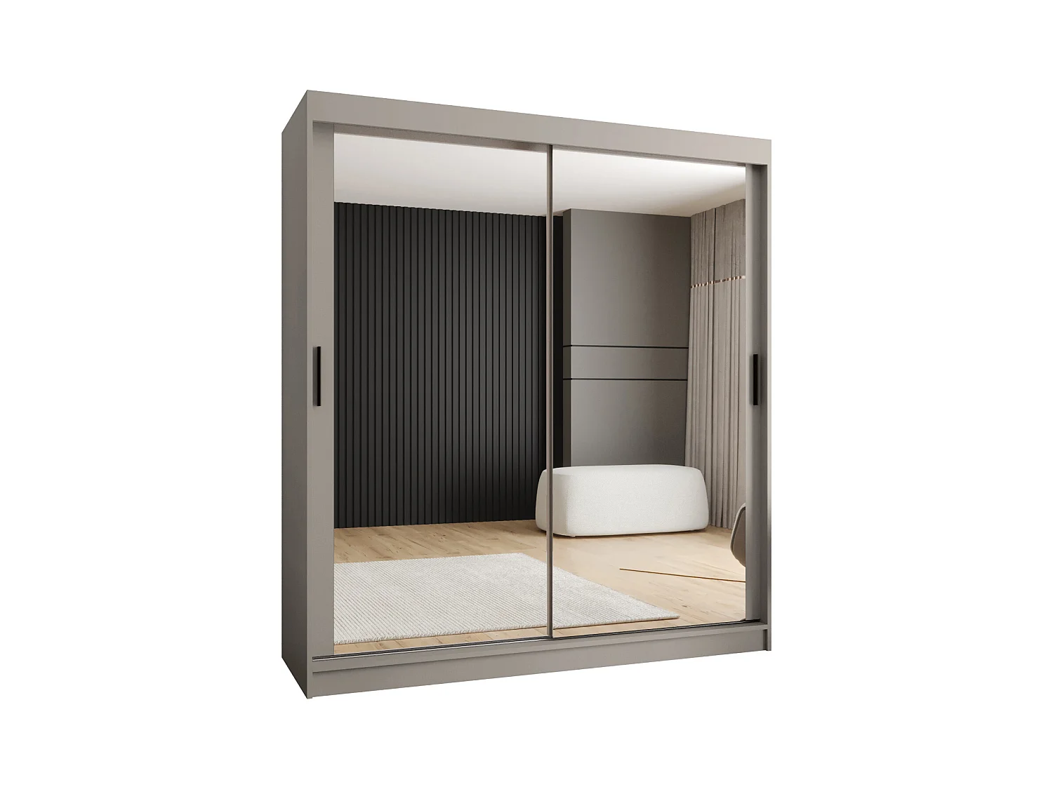 Armoire coulissante 2 portes Rubino T3 200/180/52 (Cachemire)