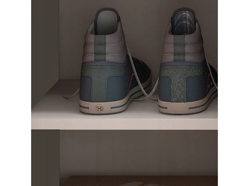 Nowoczesna komoda, biała, na obuwie, 2 drzwi