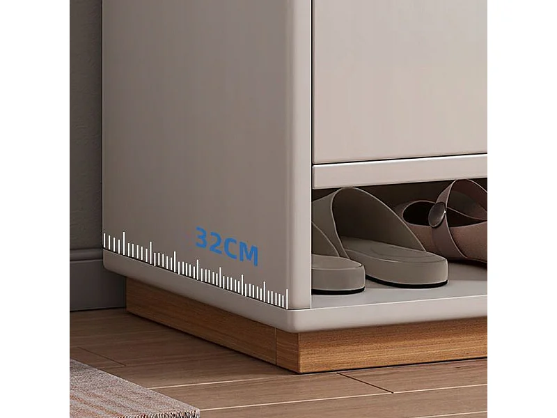 Nowoczesna komoda, biała, na obuwie, 2 drzwi