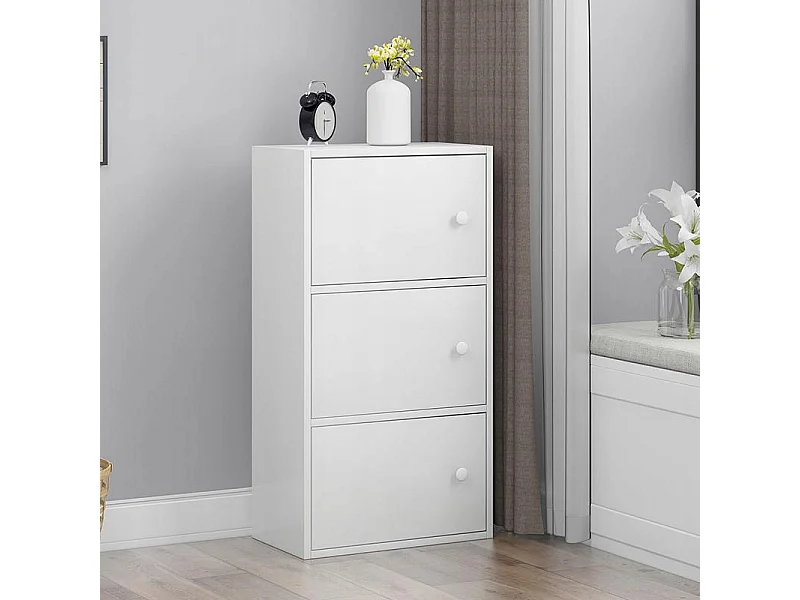 Moderne ladekast, wit, Scandinavische stijl, 3 legplanken