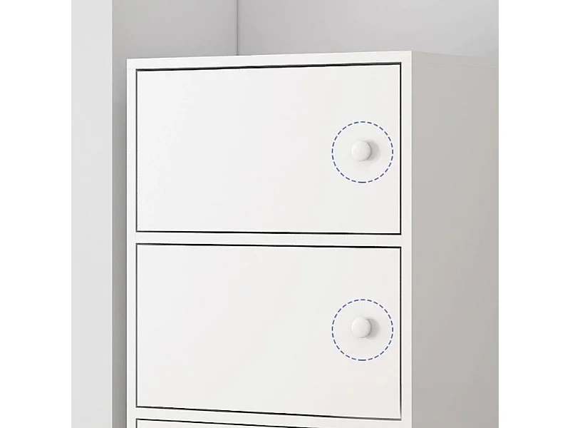 Moderne ladekast, wit, Scandinavische stijl, 3 legplanken