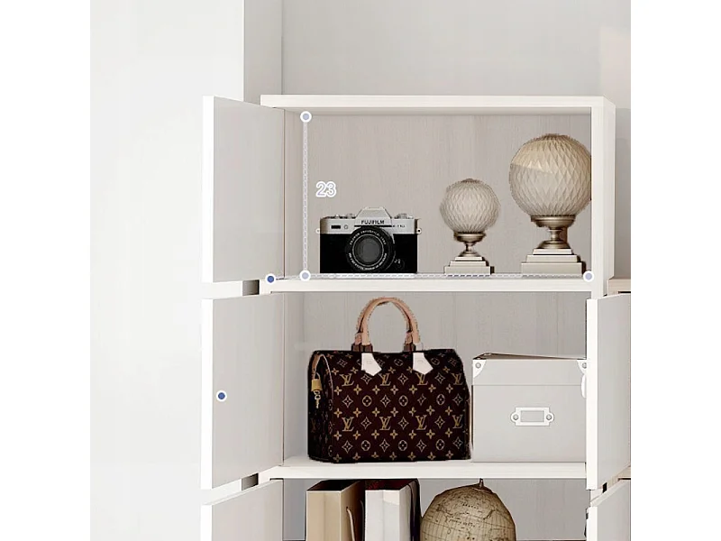 Moderne ladekast, wit, Scandinavische stijl, 3 legplanken