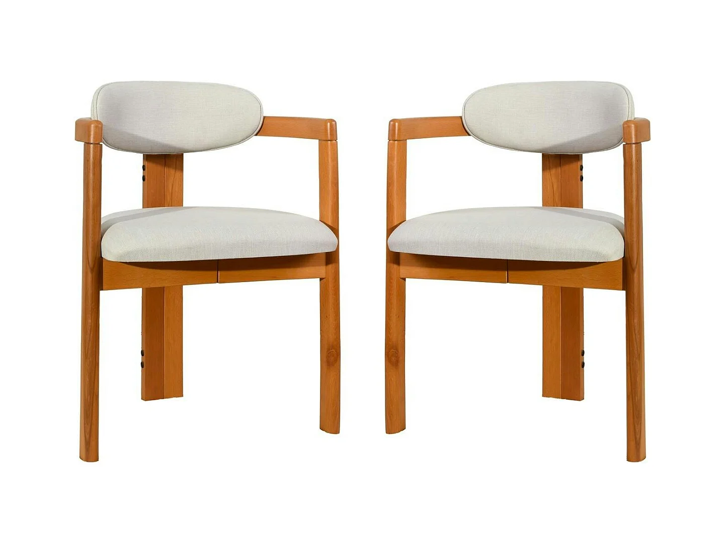 Chaise design écrue - dossier minimaliste (lot de 2) BOMA