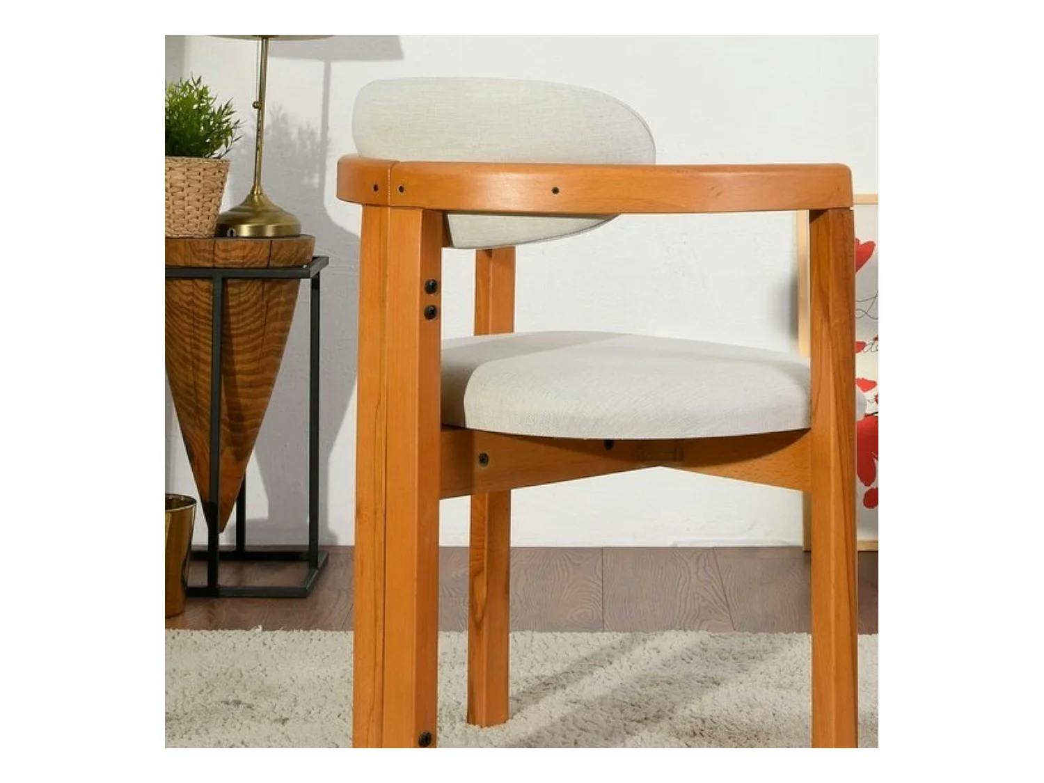 Chaise design écrue - dossier minimaliste (lot de 2) BOMA