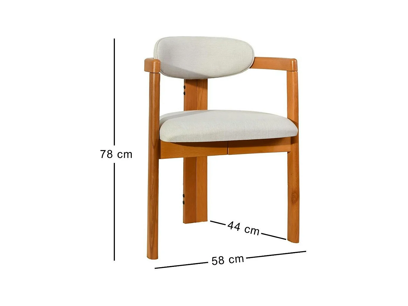 Chaise design écrue - dossier minimaliste (lot de 2) BOMA