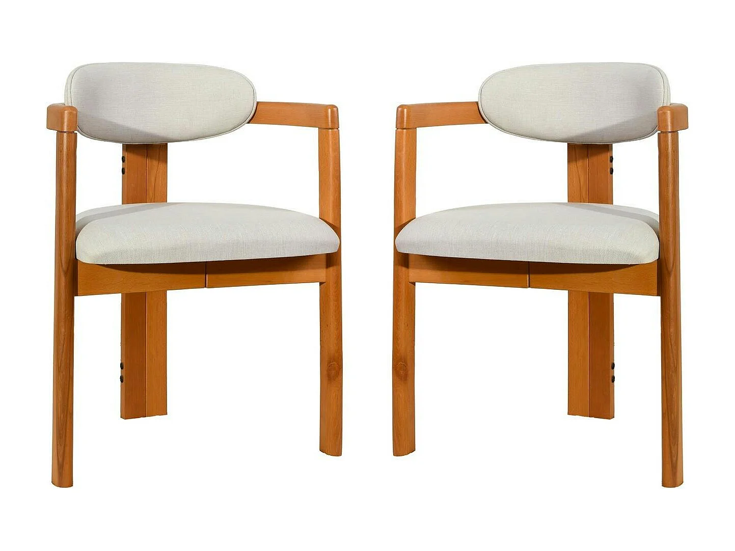 Chaise design écrue - dossier minimaliste (lot de 2) BOMA