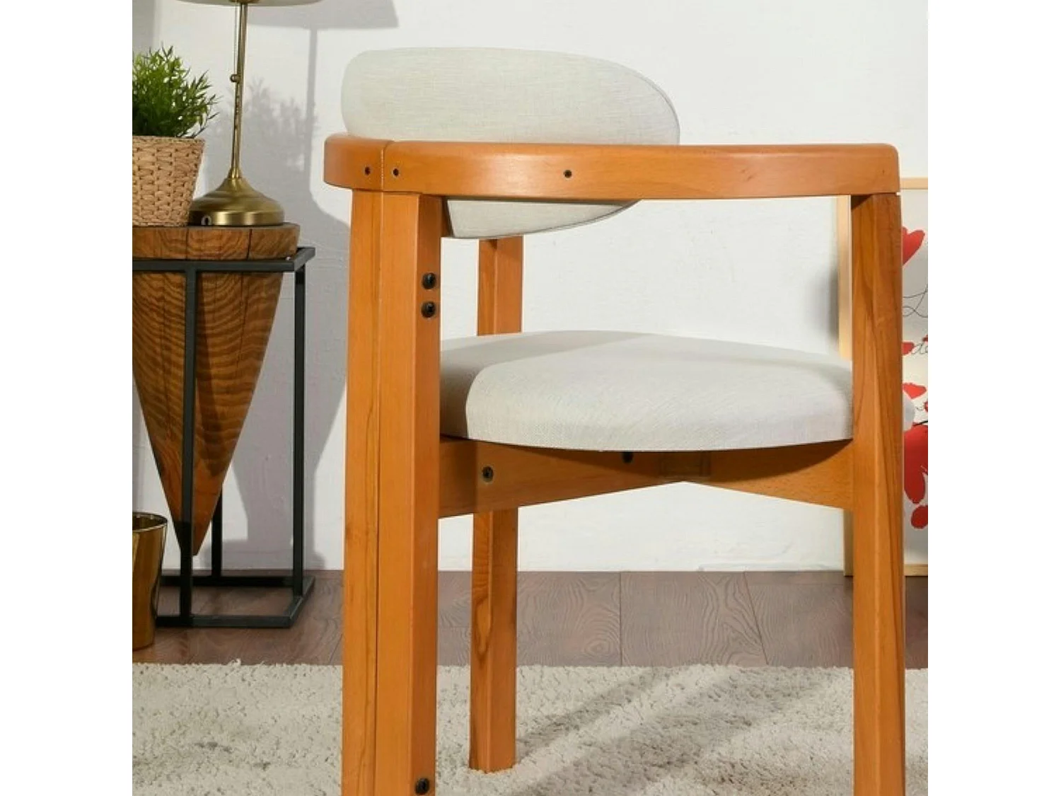 Chaise design écrue - dossier minimaliste (lot de 2) BOMA