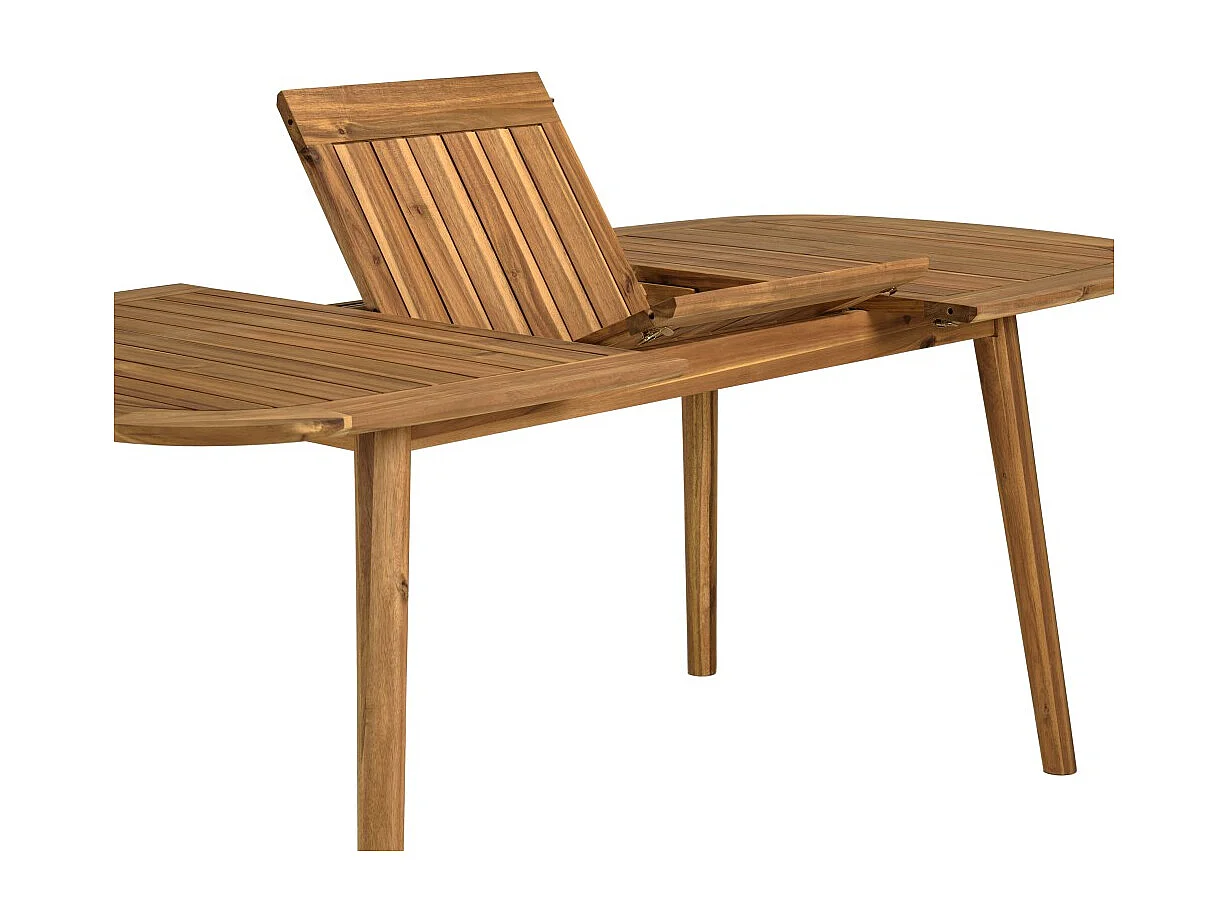 VICK - Table de jardin extensible en bois d'acacia huilé 150/200x100cm