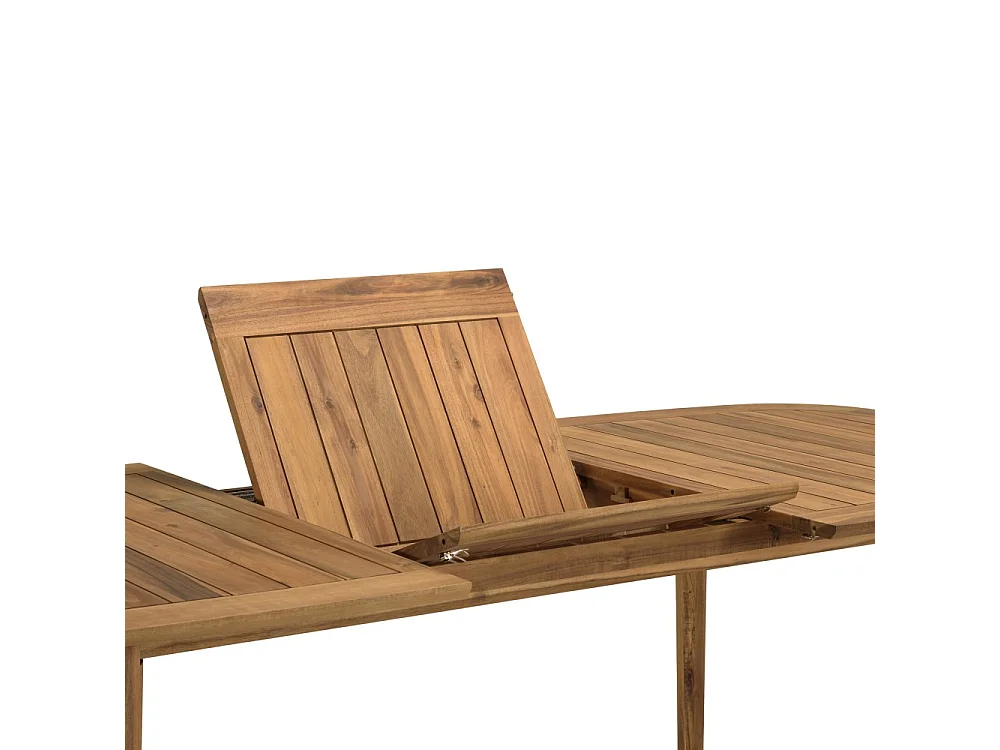 VICK - Table de jardin extensible en bois d'acacia huilé 180/240x110cm