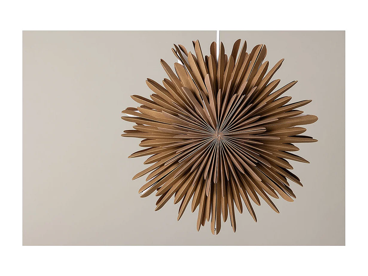 Lámpara colgante estrella de Navidad Sälen con papel claro Ø35cm color marrón.