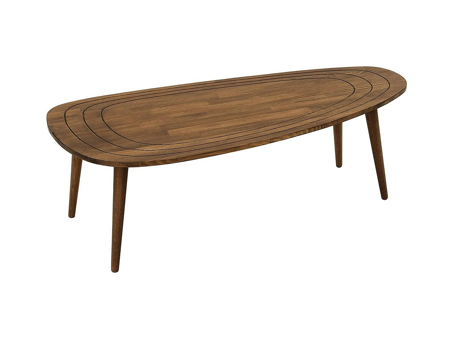 Table basse design en bois foncé - effet tronc d'arbre BOMA