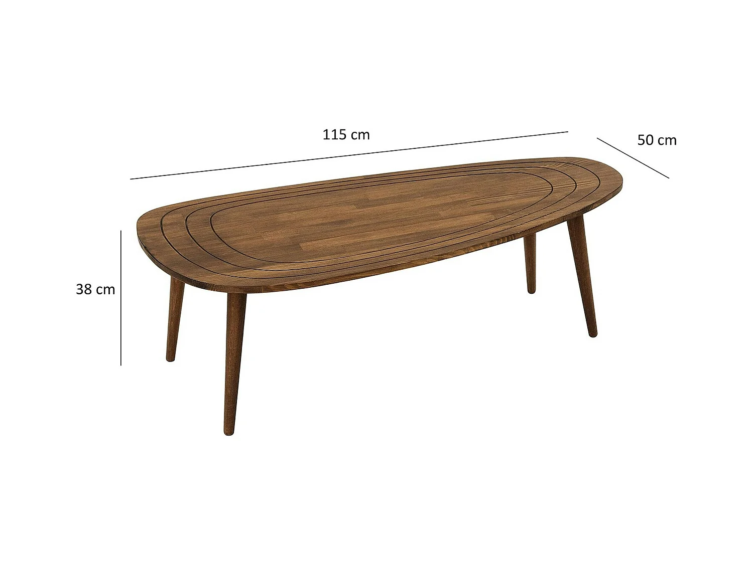 Table basse design en bois foncé - effet tronc d'arbre BOMA