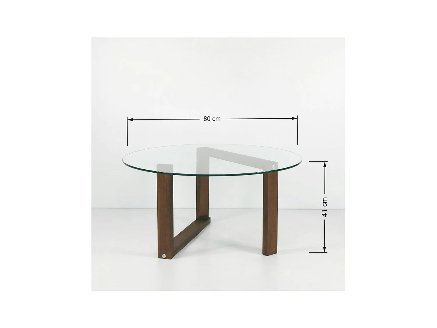 Table basse ronde en verre - pied labyrinthe ANZIO