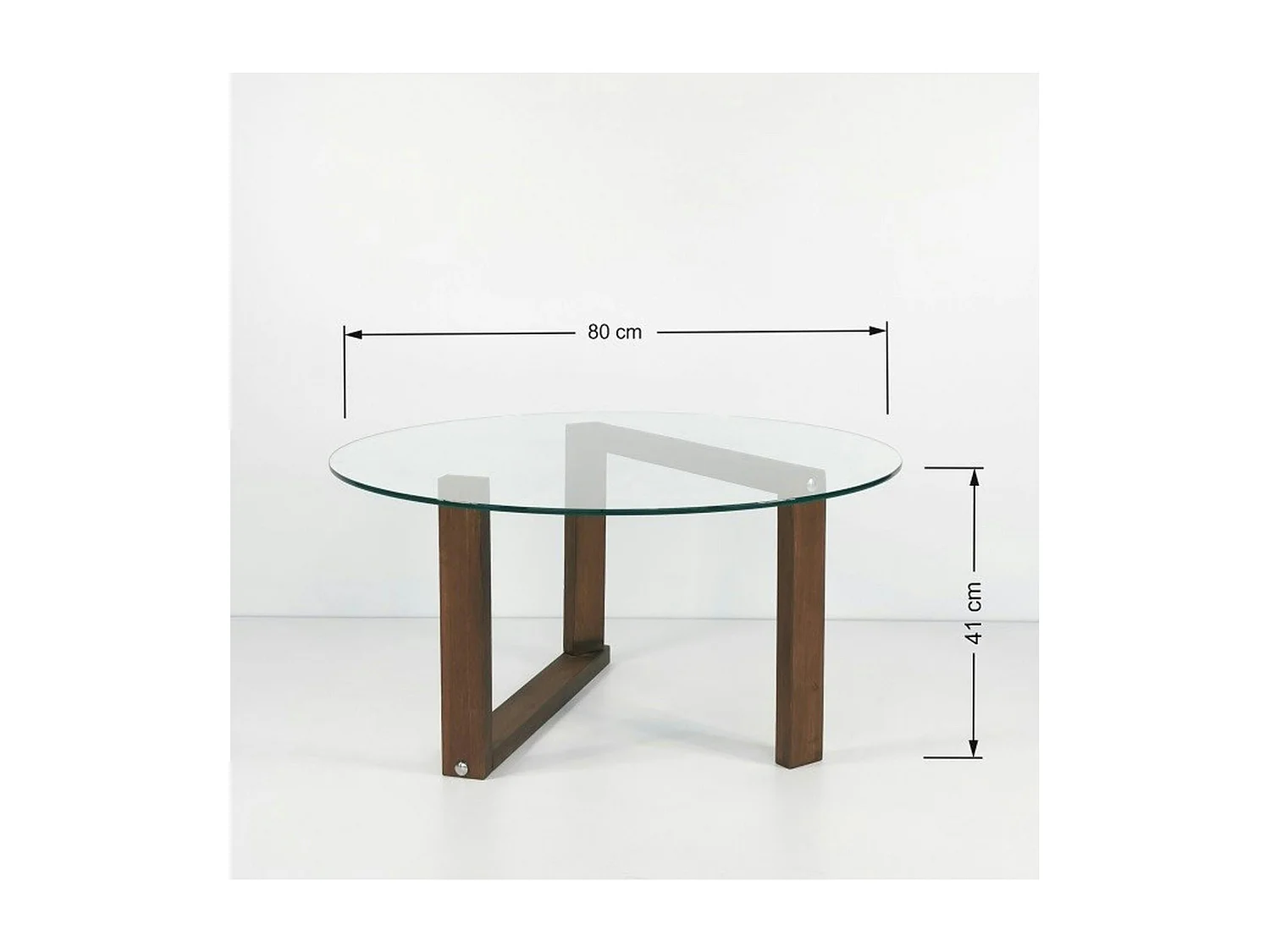 Table basse ronde en verre - pied labyrinthe ANZIO