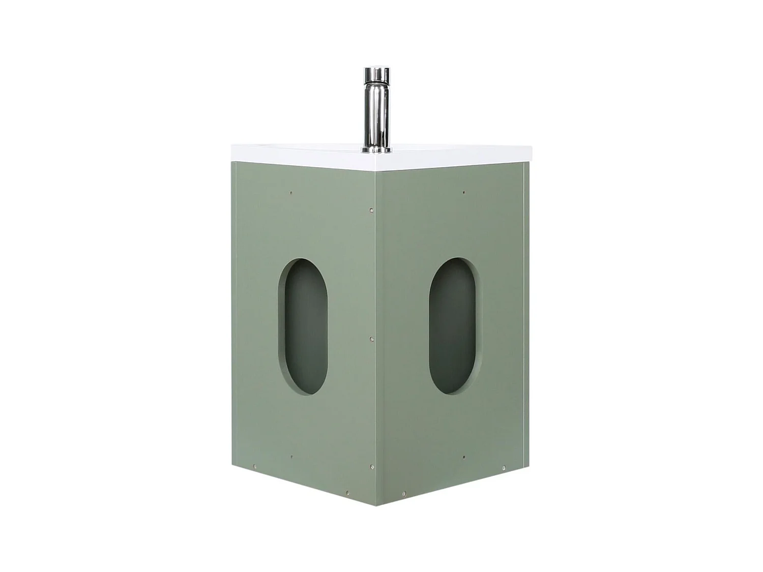 Meuble lave-mains d'angle suspendu avec vasque résine