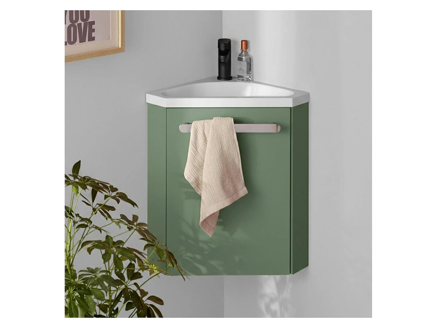 Meuble lave-mains d'angle SKINO
