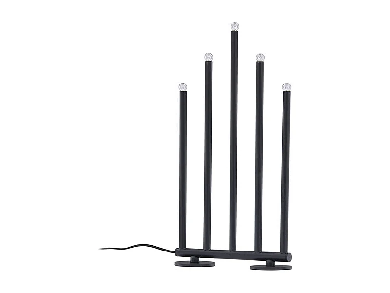 Soporte de adviento eléctrico Björnfjället con 5 luces, color negro.