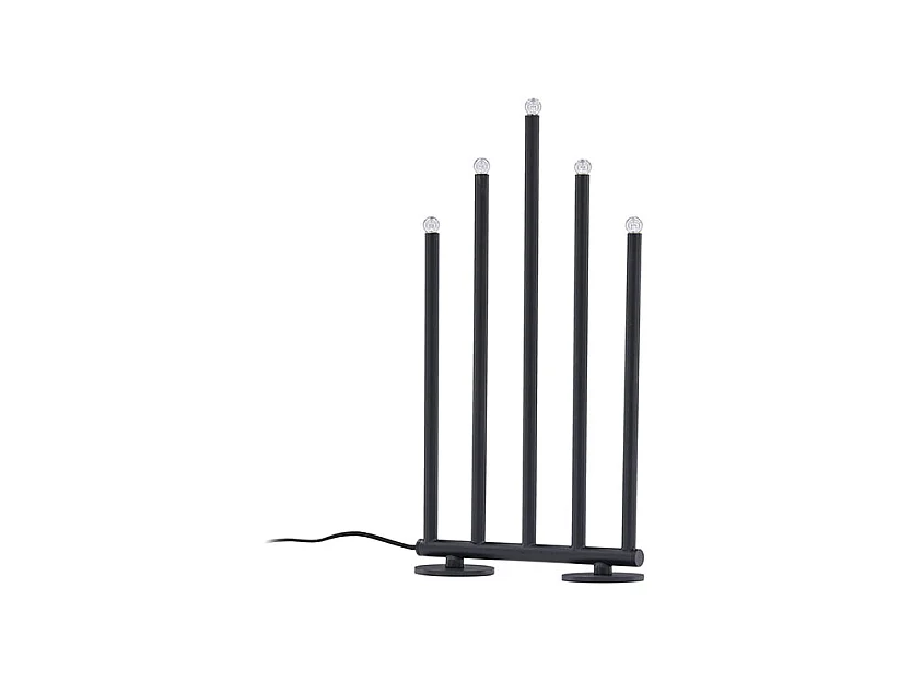 Soporte de adviento eléctrico Björnfjället con 5 luces, color negro.