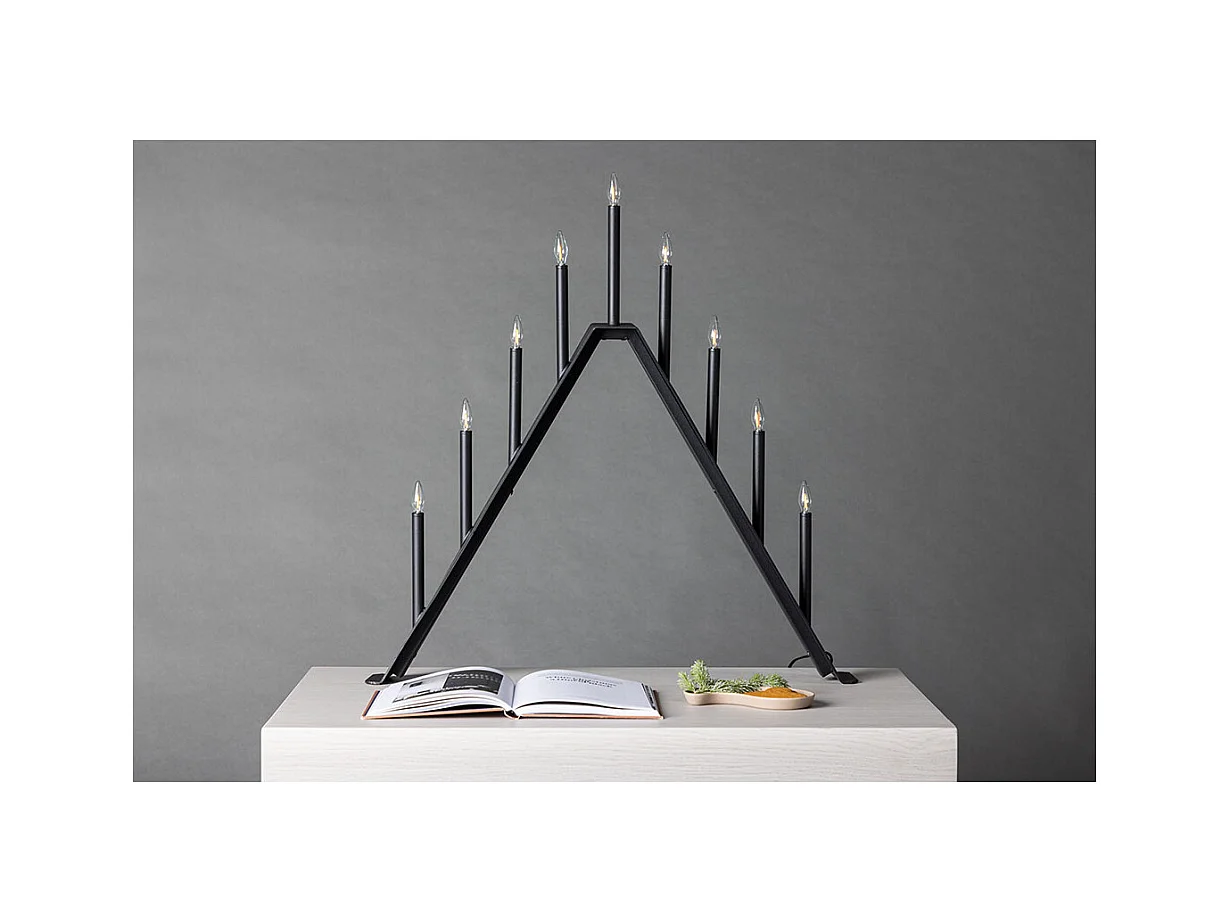 Lampe à Poser Bougeoir Déco "Are" 64cm Noir