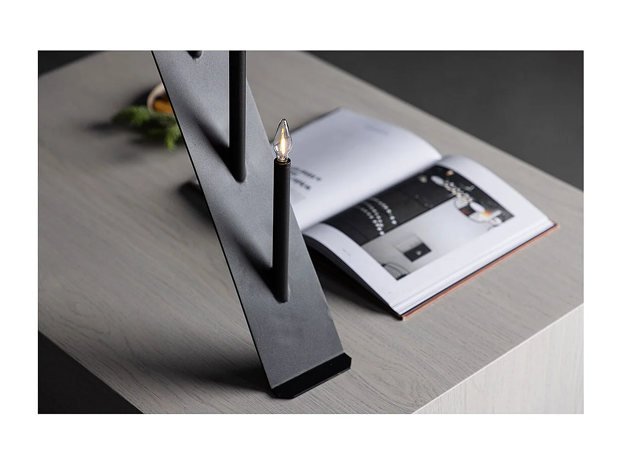 Candele dell'avvento elettriche Åre a 9 luci, nere.