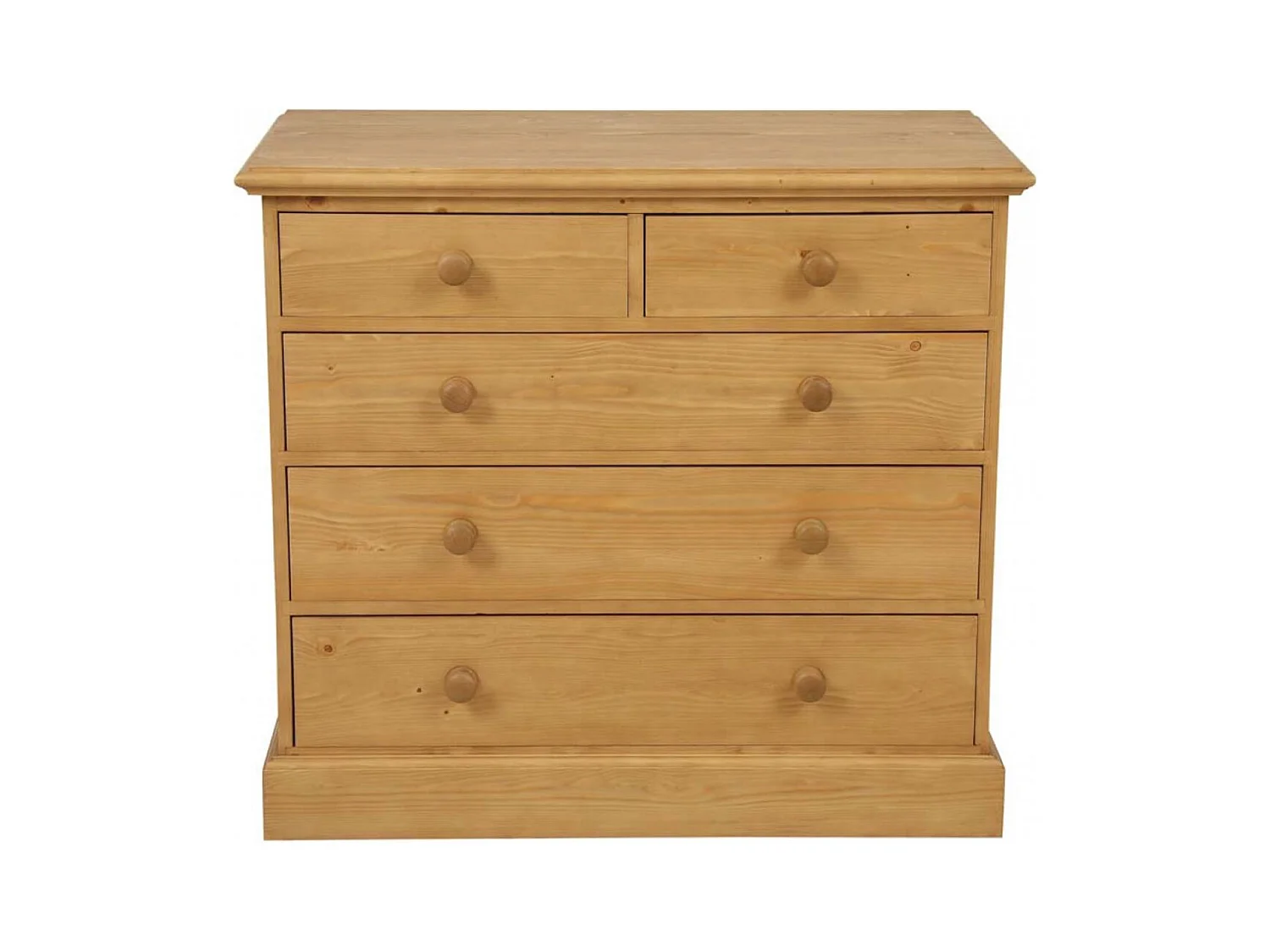 Commode 5 tiroirs en épicéa naturel ciré Bois Marron - Interior's