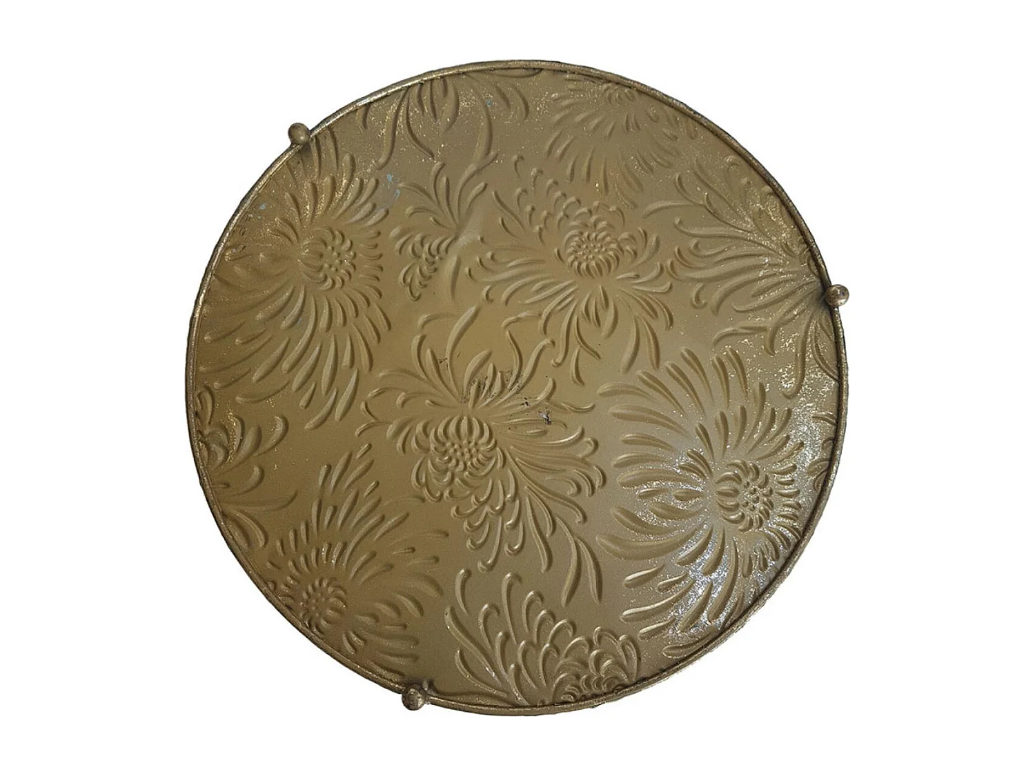 Plateau en laiton fleurs Métal Or - Charme Interior's