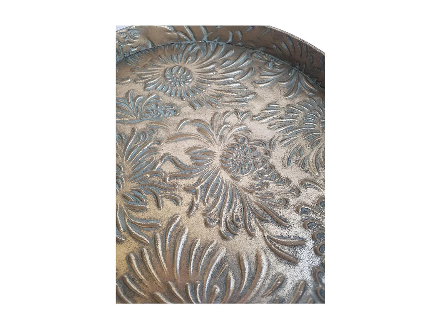 Plateau en laiton fleurs Métal Or - Charme Interior's