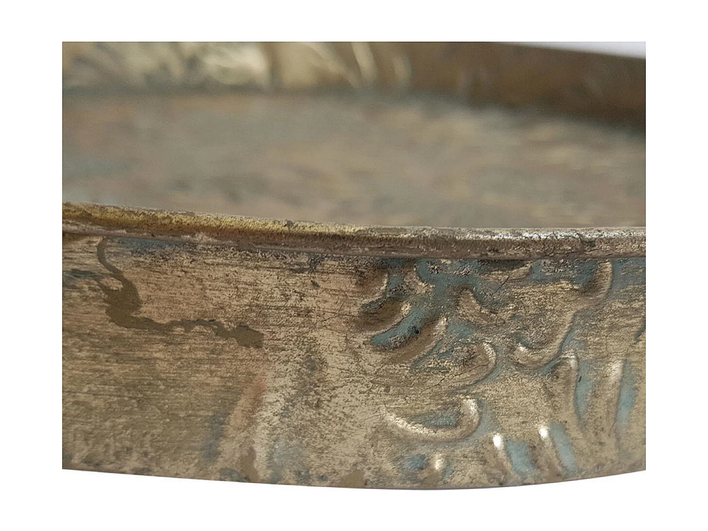 Plateau en laiton fleurs Métal Or - Charme Interior's