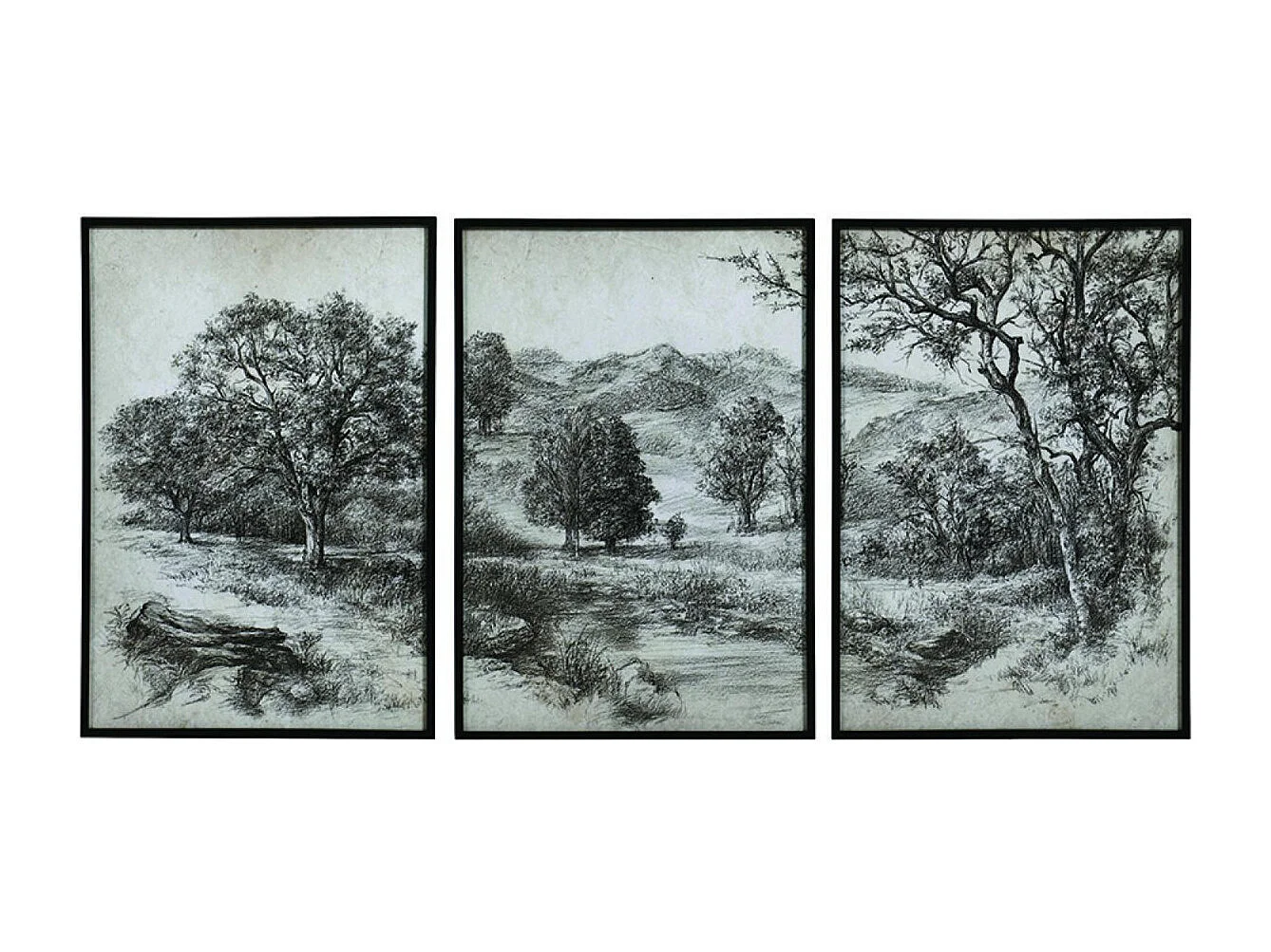 Triptyque toile de jouy Bois Multicolore - Classique Chic Interior's