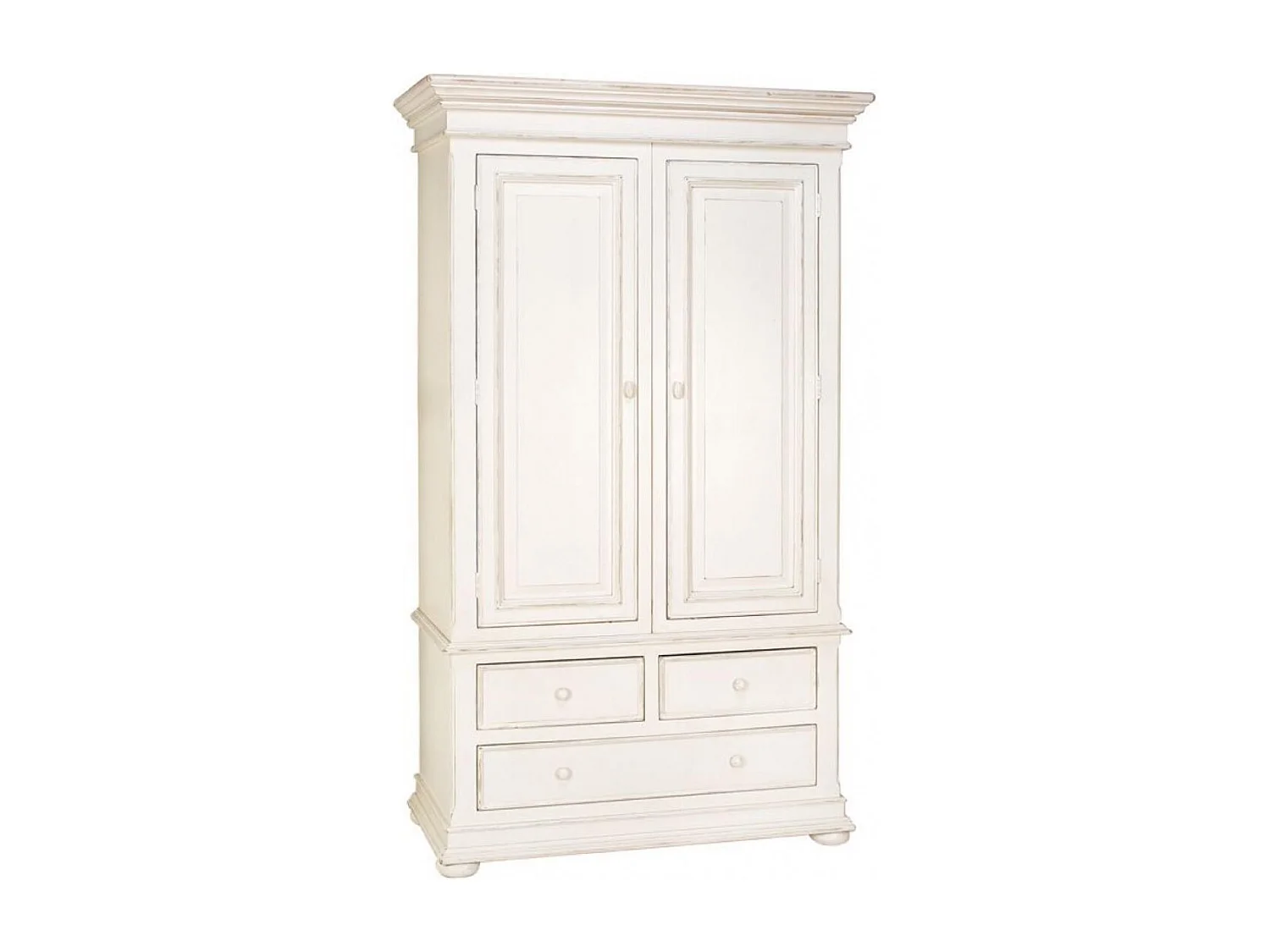 Armoire penderie blanche 2 portes 3 tiroirs MDF Blanc - Harmonie Interior's