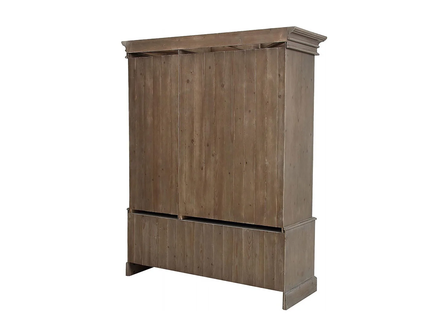 Armoire penderie 3 portes 5 tiroirs Bois Marron - Natural Interior's