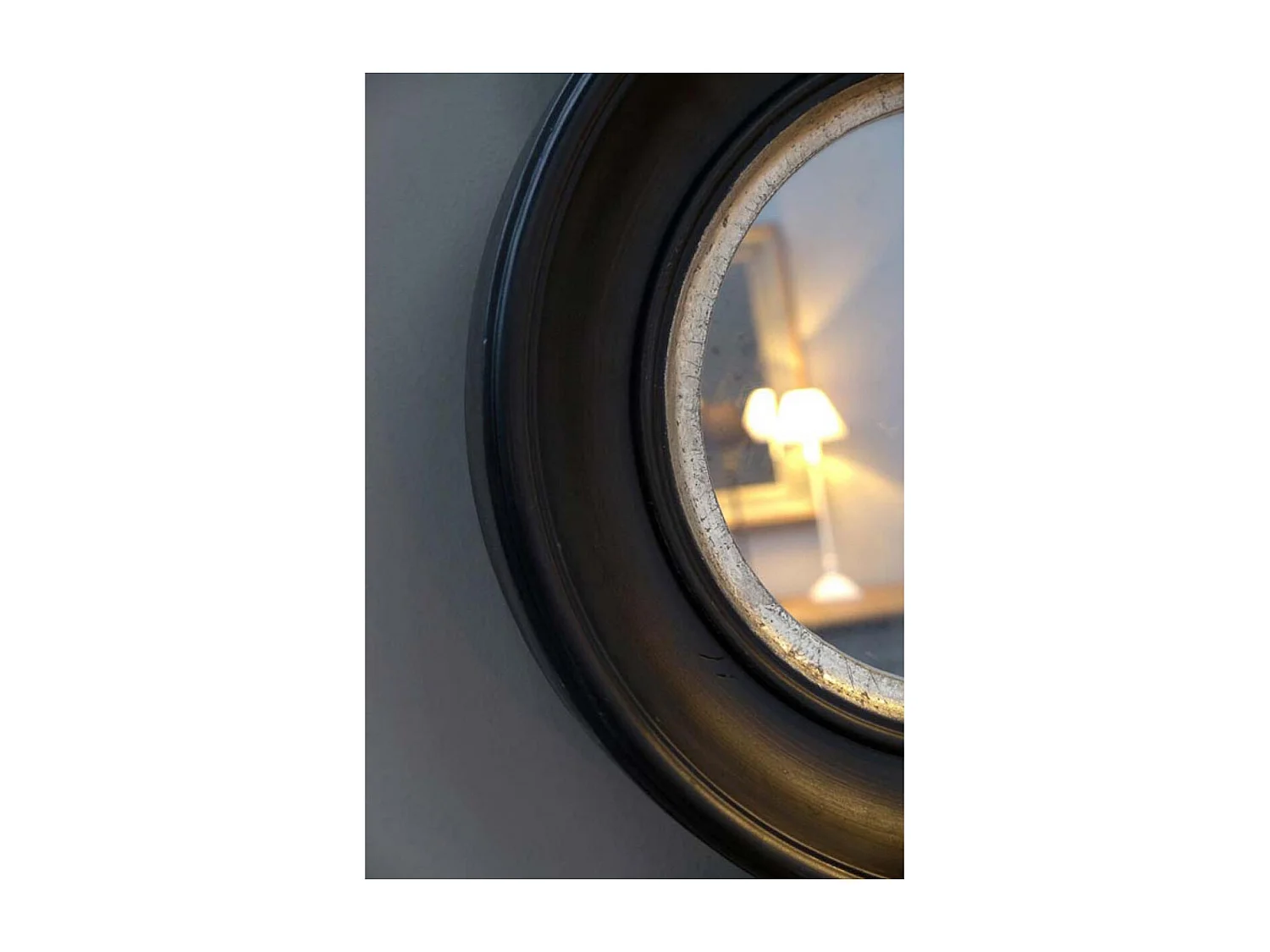 Miroir rond Résine Noir - Basique Interior's