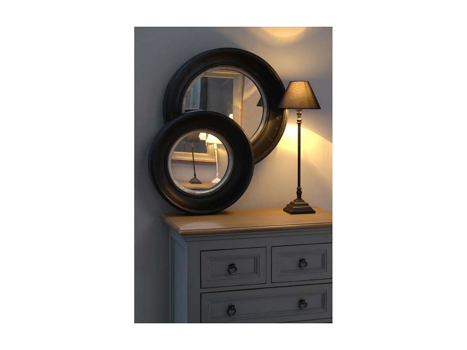 Miroir rond Résine Noir - Basique Interior's