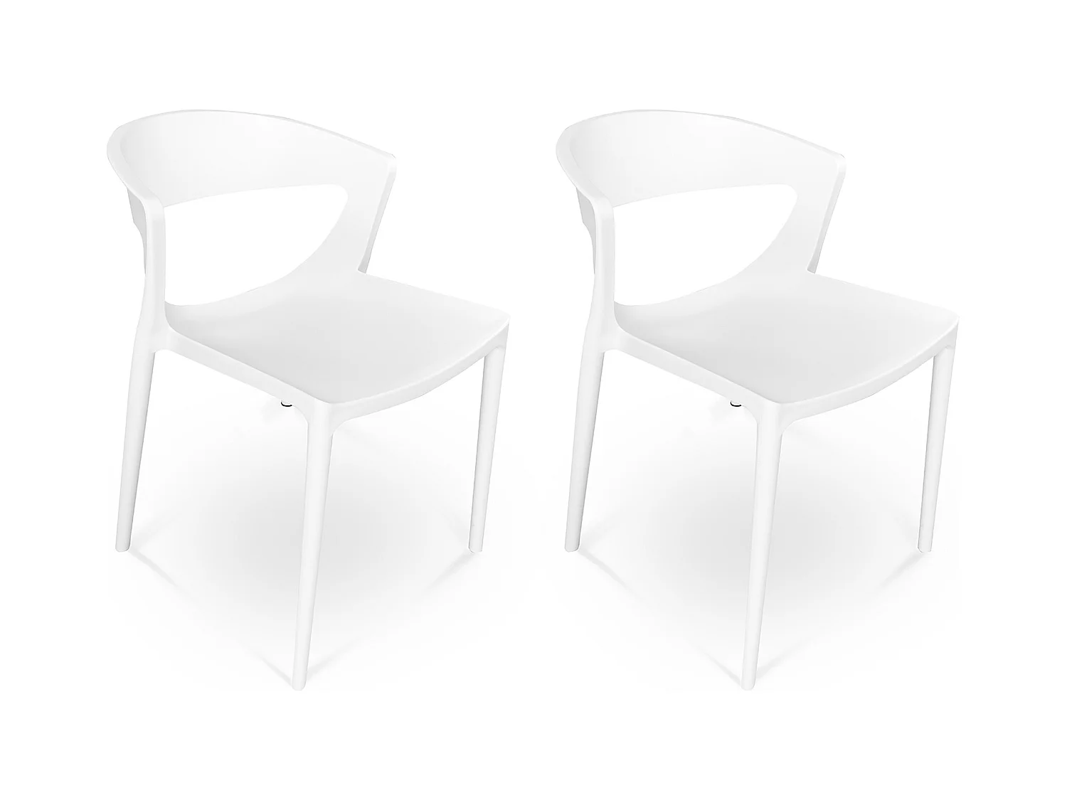 Set di 2 sedie impilabili in plastica bianca – Gaia