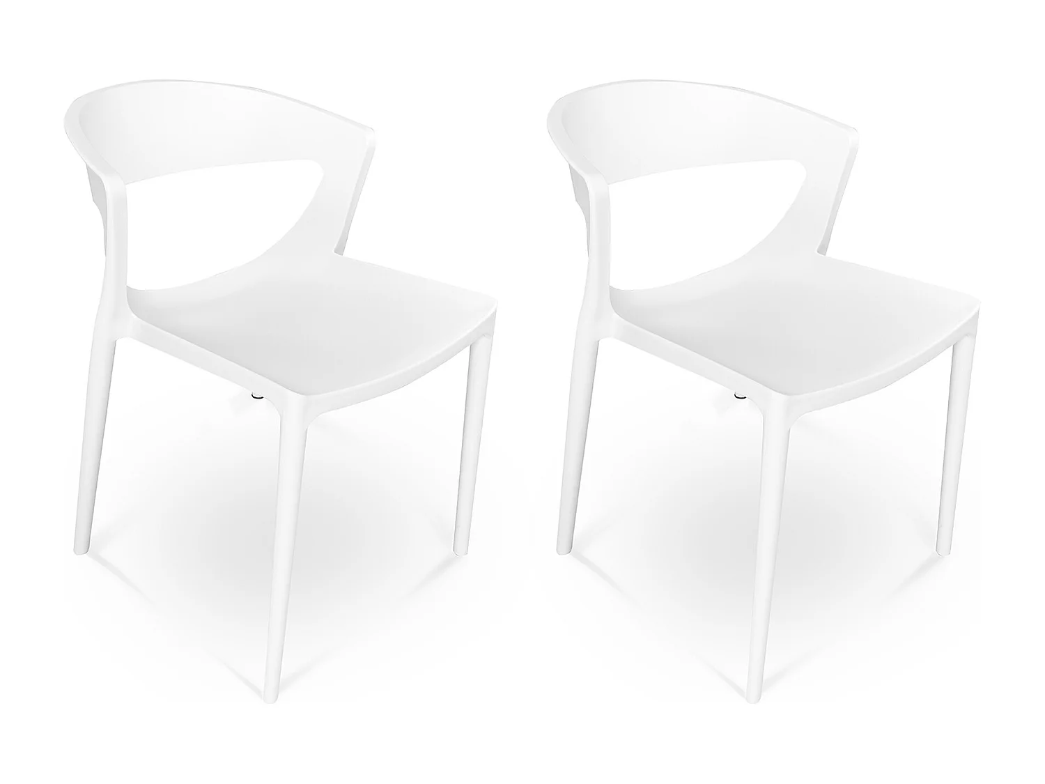 Set di 2 sedie impilabili in plastica bianca – Gaia