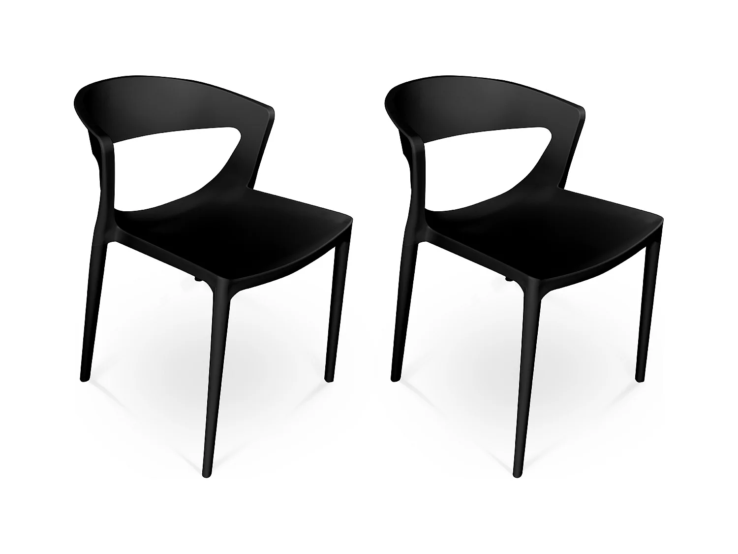 Set di 2 sedie impilabili in plastica nera – Gaia
