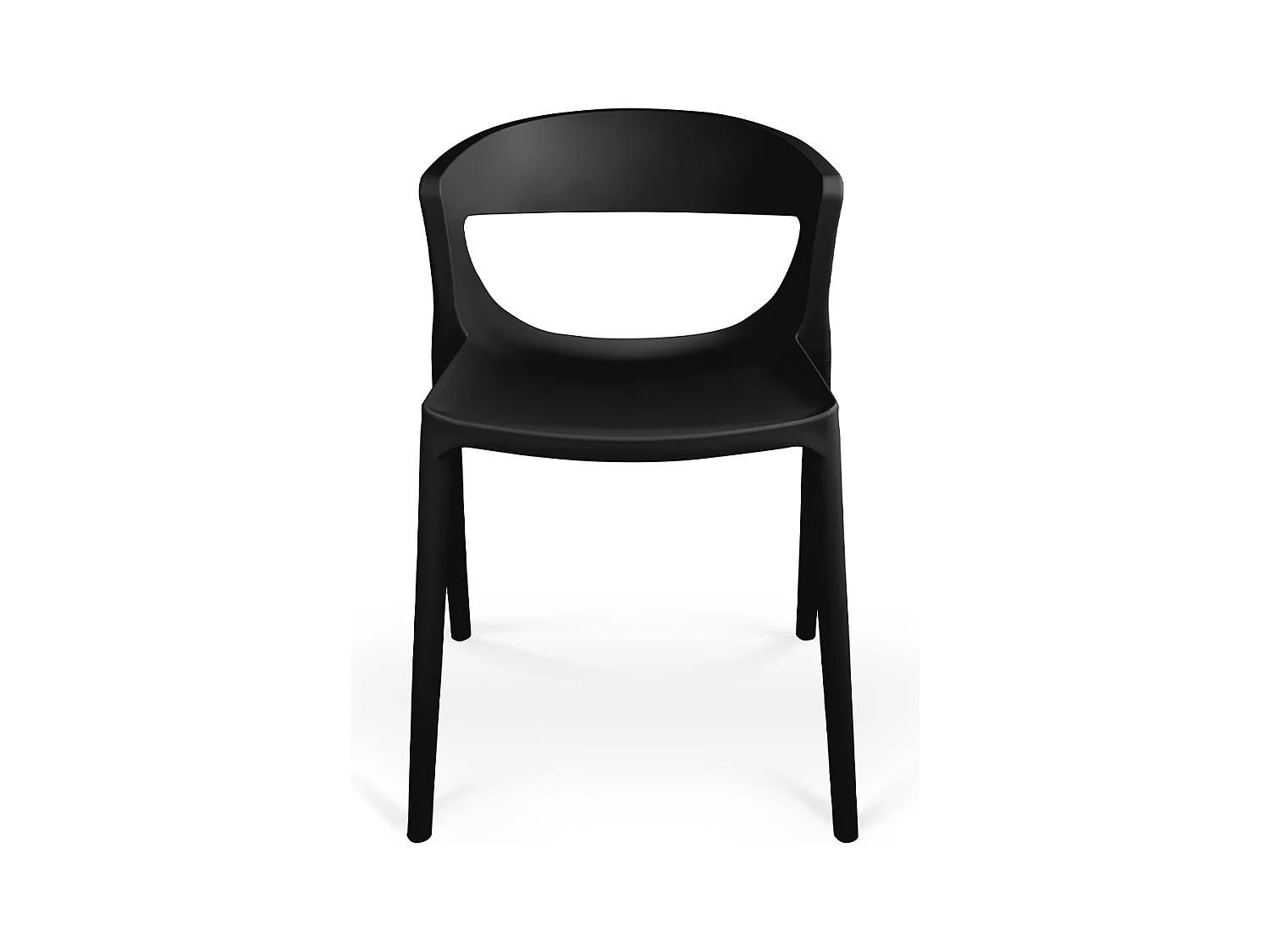 Set di 2 sedie impilabili in plastica nera – Gaia