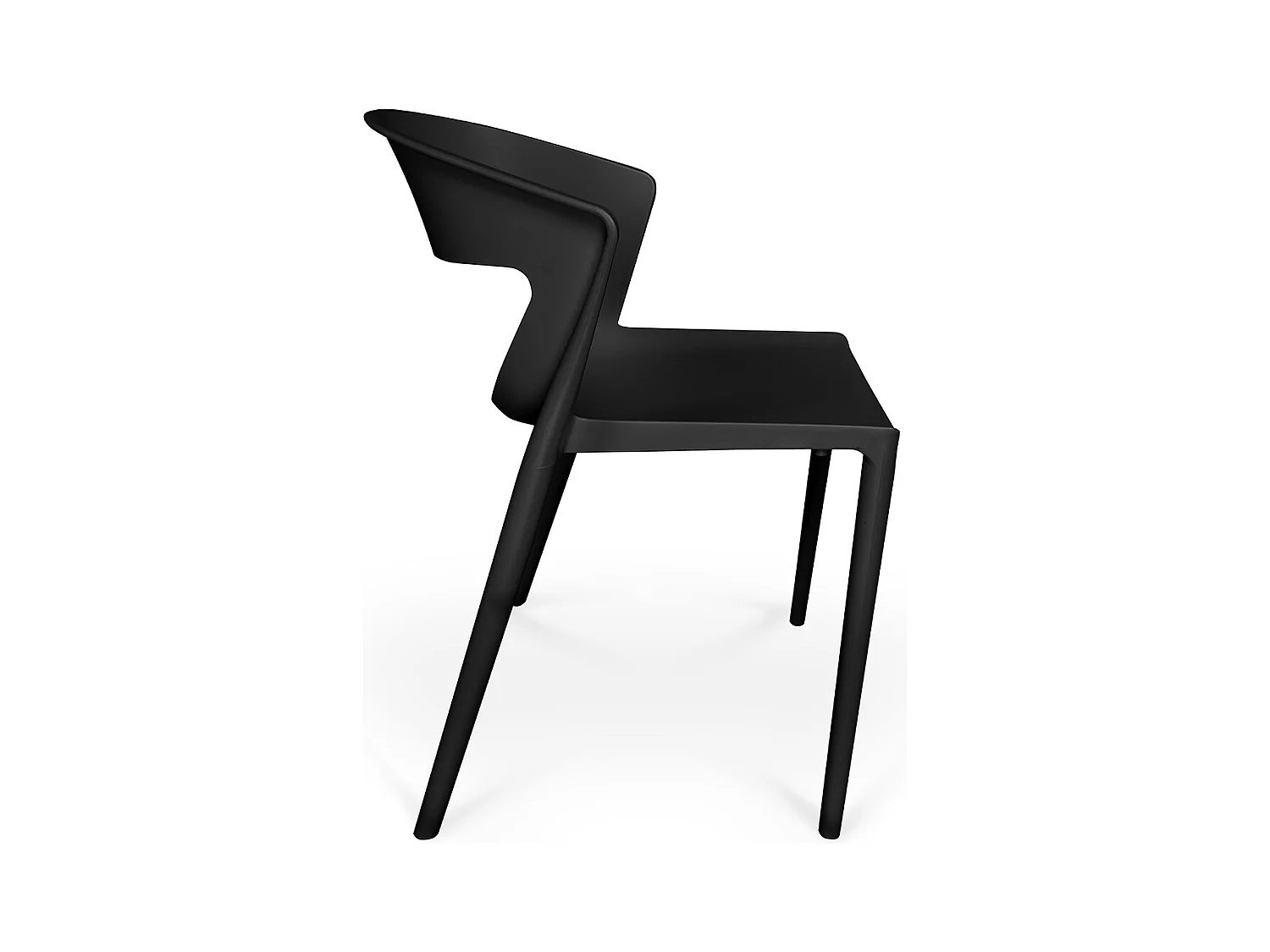 Set di 2 sedie impilabili in plastica nera – Gaia