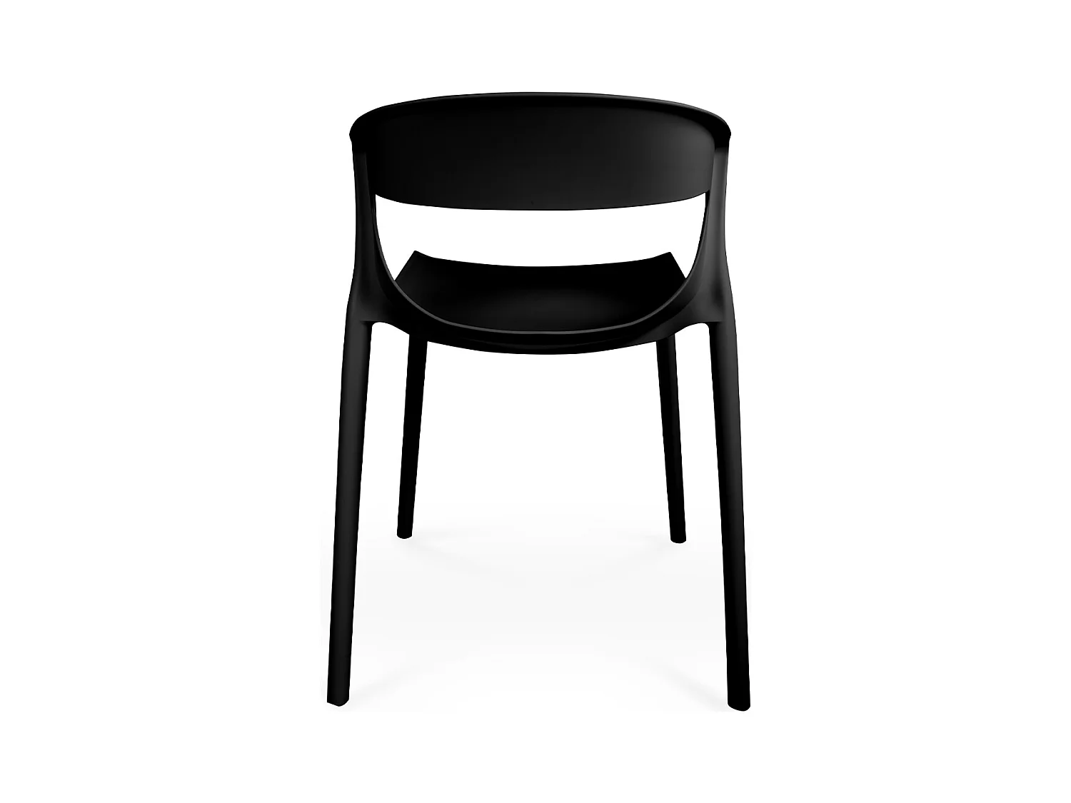 Set di 2 sedie impilabili in plastica nera – Gaia