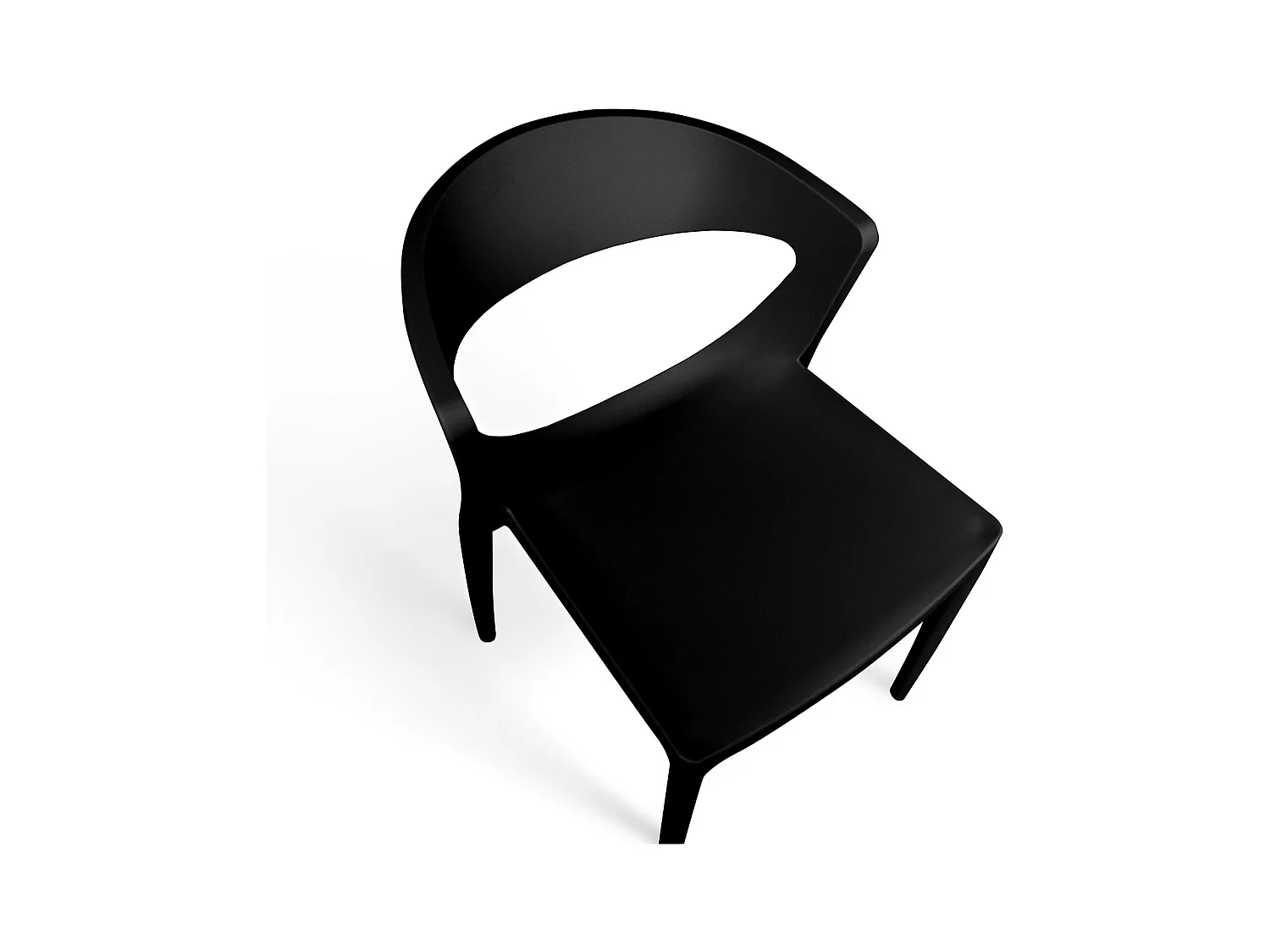 Set di 2 sedie impilabili in plastica nera – Gaia